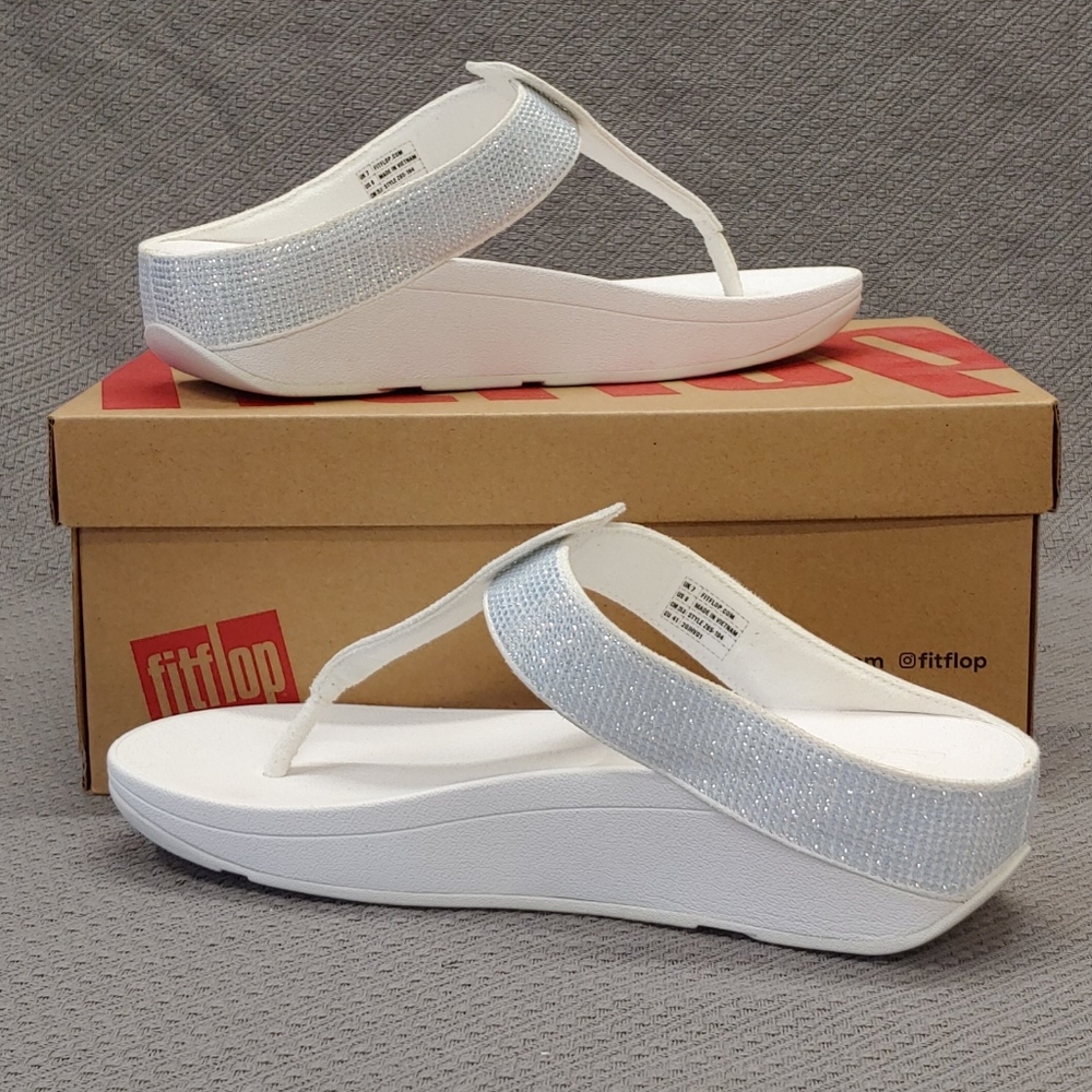 Flip flop Isabel Crystal toe post sandal white-9 - Picture 2 of 12